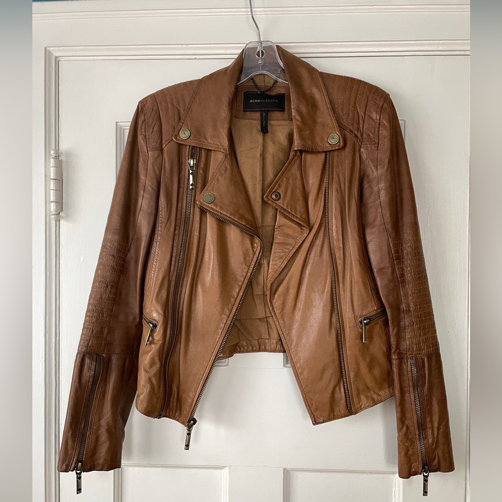 BCBG Moto Leather Jacket XS